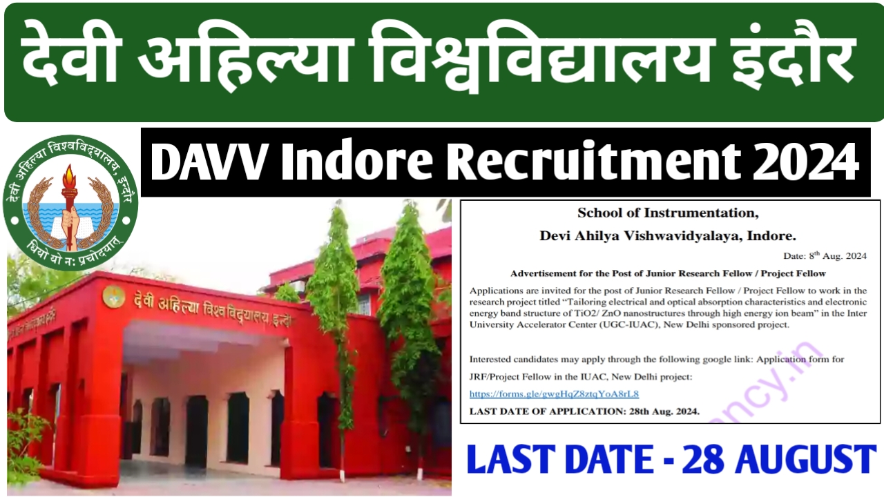 देवी अहिल्‍या विश्‍वविद्यालय भर्ती 2024 | DAVV Indore Recruitment 2024