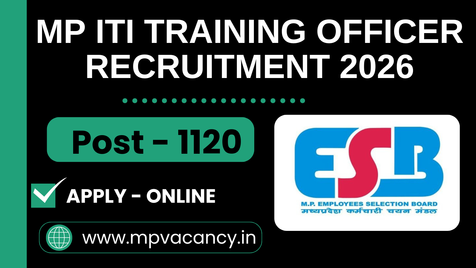 MP ITI Training Officer Recruitment 2026 Post - 888 | MP ITI Training Officer Vacancy 2026 Apply Online #mp_training_officer_vacancy_2026 #mp_training_officer_bharti_2026 #mp_iti_to_vacancy_2026 #mp_iti_to_recruitemnt_2026 #mp_iti_to_bharti_2026 #mp_training_officer_vacancy_2026_last_date #mp_training_officer_syllabus_2026 #mpesb_iti_to_vacancy_2026 #mp_jobs #mpjobs #mpjob #mp_job_2026 #mp_jobs_2026 #mp_govt_job #mp_govt_jobs #job_mp @mpvacancy @mpgovtjob @mpvacancy.in @mpvacancy.com @mpvacancy2026 @sarkari_result @sarkari_nokari #mp_vacacncy_2026 #mp_govt_vacancy_2026 #mp_vacancy #mp_govt_vacancy #mp_job #mp_govt_job #mpjobs #mp_govt_jobs #mpvacancy2026 #mpvacancy #upcaming_vacancy_in_mp_2026 #mp_vacacny_2026_in_hindi #mp_recruitment_#mp_recruitemnt_2026