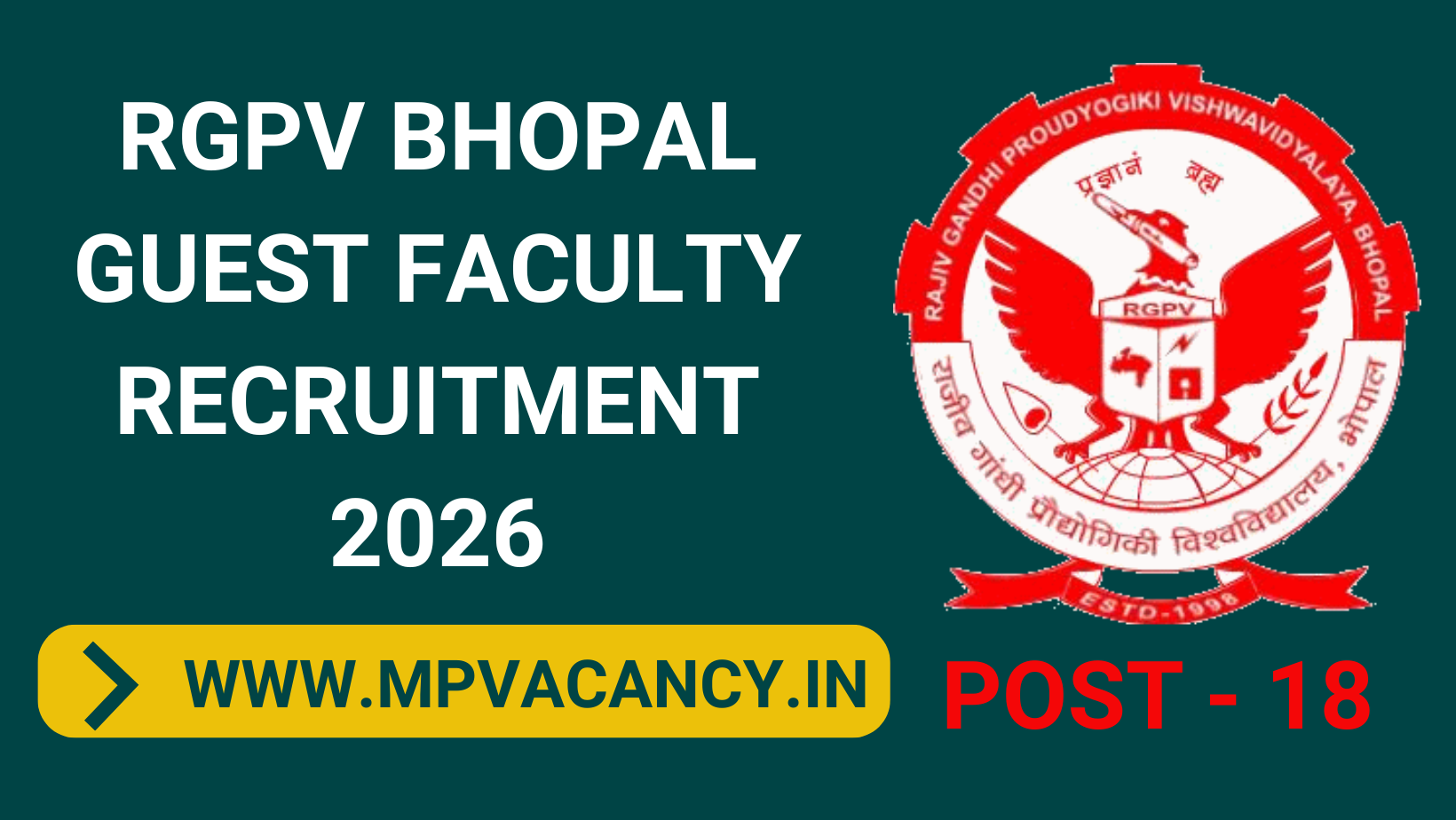 RGPV Bhopal Guest Faculty Recruitment 2026 Apply Online #rgpv_bhopal_recruitment_2026 #rgpv_bhopal_vacancy_2026 #mp_guest_faculty_vacancy_2026 #mp_guest_faculty_recruitment_2026 #mp_atithi_shikshak_vacancy_2026 #mp_atithi_shikshak_bharti_2026 #mp_atithi_shikska_recruitment_2026 #mp_jobs #mpjobs #mpjob #mp_job_2026 #mp_jobs_2026 #mp_govt_job #mp_govt_jobs #job_mp @mpvacancy @mpgovtjob @mpvacancy.in @mpvacancy.com @mpvacancy2026 @sarkari_result @sarkari_nokari #mp_vacacncy_2026 #mp_govt_vacancy_2026 #mp_vacancy #mp_govt_vacancy #mp_job #mp_govt_job #mpjobs #mp_govt_jobs #mpvacancy2026 #mpvacancy #upcaming_vacancy_in_mp_2026 #mp_vacacny_2026_in_hindi #mp_recruitment_#mp_recruitemnt_2026