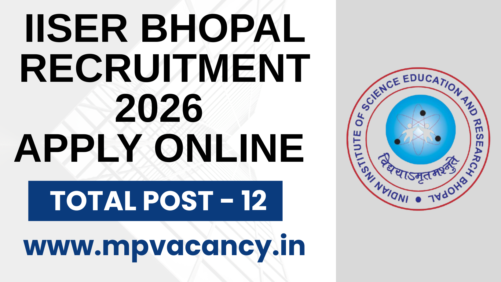 IISER Bhopal Recruitment 2026 Apply Online #iiser_bhopal_recruitment_2026 #iiser_bhopal_recruitment #iiser_bhopoal_vacancy_2026 #iiser_bhopal_vacancy #iiser_bhopal #mp_jobs #mpjobs #mpjob #mp_job_2026 #mp_jobs_2026 #mp_govt_job #mp_govt_jobs #job_mp @mpvacancy @mpgovtjob @mpvacancy.in @mpvacancy.com @mpvacancy2026 @sarkari_result @sarkari_nokari #mp_vacacncy_2026 #mp_govt_vacancy_2026 #mp_vacancy #mp_govt_vacancy #mp_job #mp_govt_job #mpjobs #mp_govt_jobs #mpvacancy2026 #mpvacancy #upcaming_vacancy_in_mp_2026 #mp_vacacny_2026_in_hindi #mp_recruitment_#mp_recruitemnt_2026