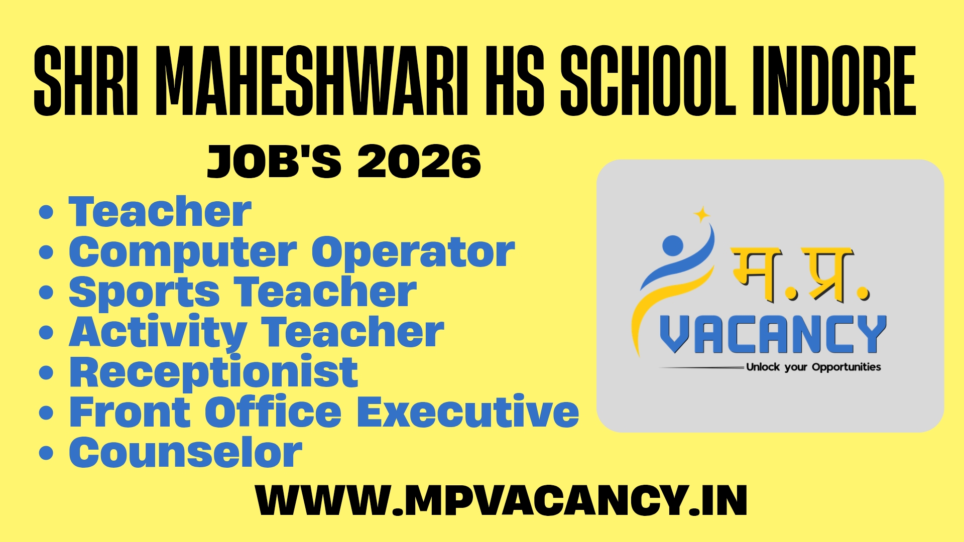 Shri Maheshwari HS School Indore Job's 2026 #job_in_indore #indore_job #indore_jobs #indore_job_2026 #indore_jobs_2026 #indore_computer_operator_job #indore_teacher_job #indore_sports_techer_job #indore_receptionist_job #indore_front_office_executive_job #indore_back_office_executive_job #indore_counselor_job